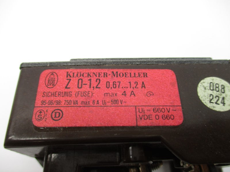 KLOCKNER MOELLER Z0-1,2 660V 0.67-1.2A UNMP