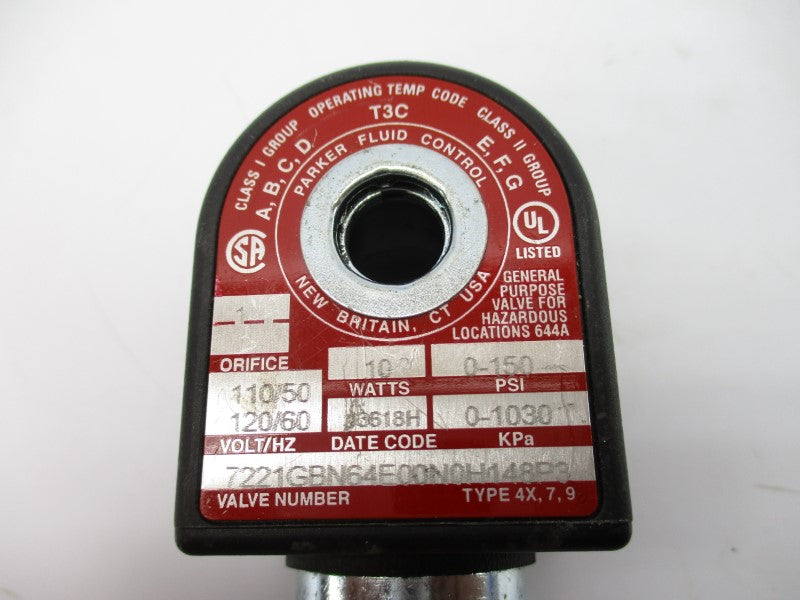PARKER 7221GBN64E00N0H148P3 110/120V 0-150PSI UNMP