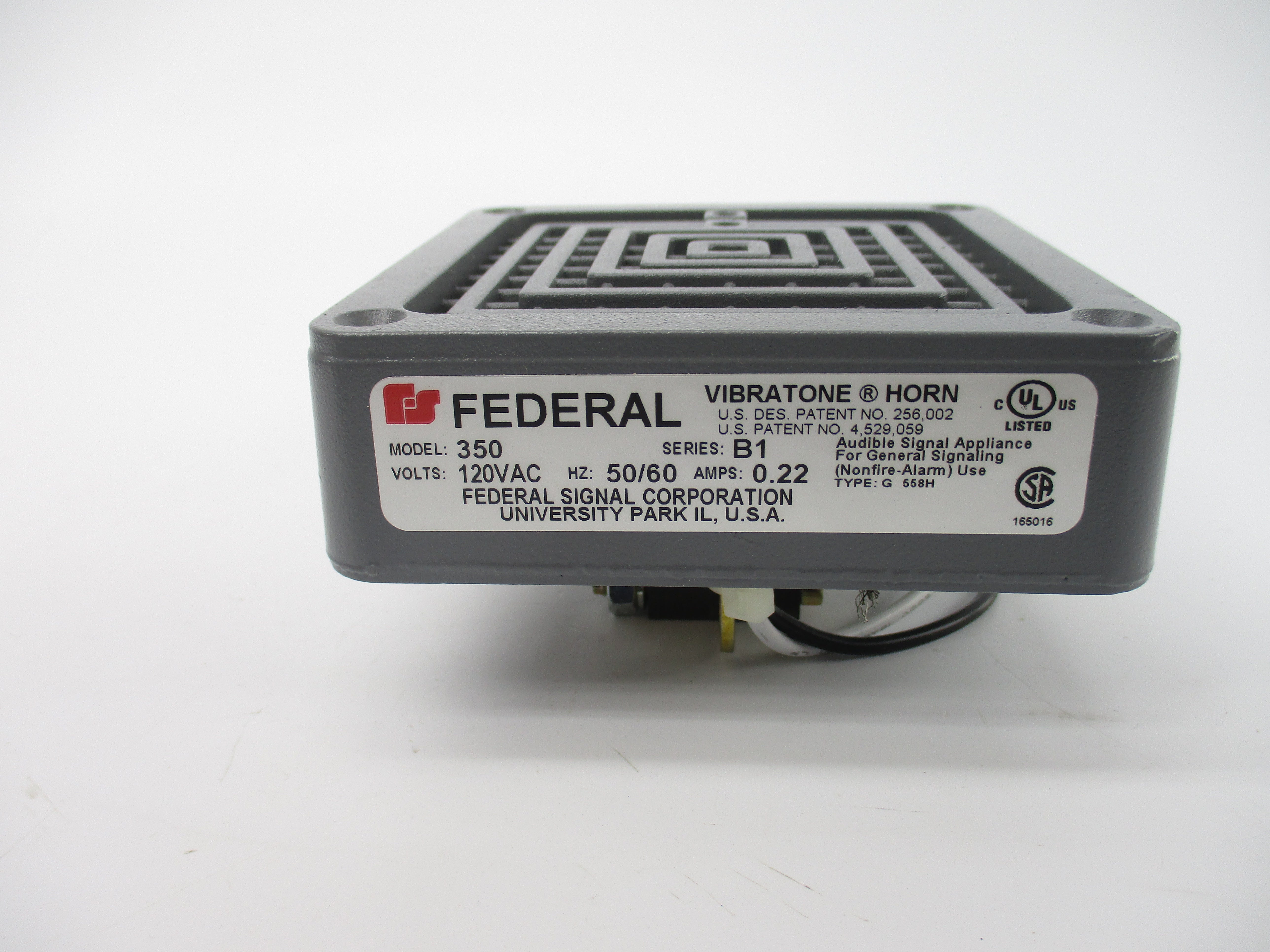 FEDERAL SIGNAL 350-120-30 SER. B1 120VAC 0.22A NSMP