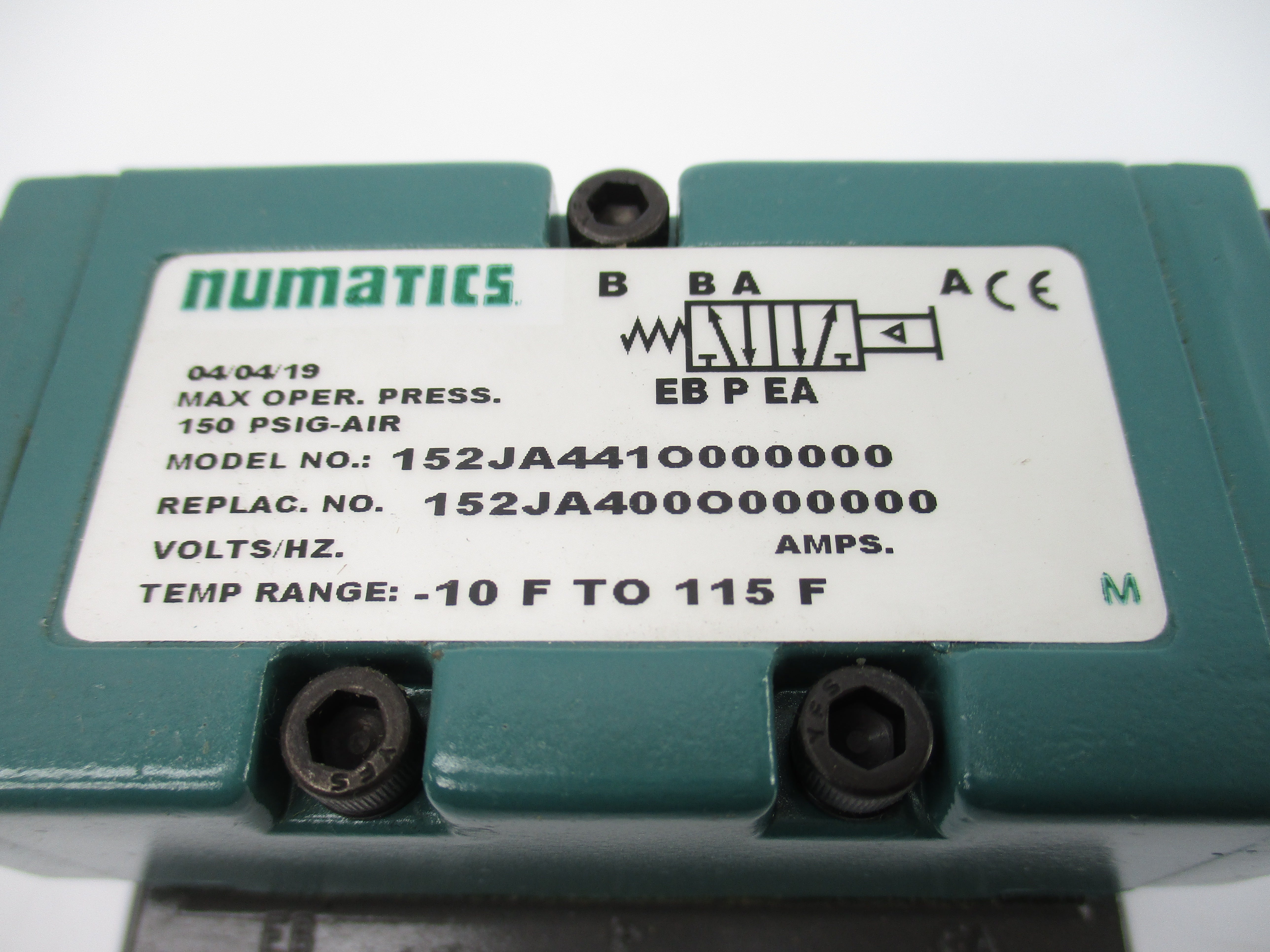 NUMATICS 152JA441O000000 150PSI NSNP