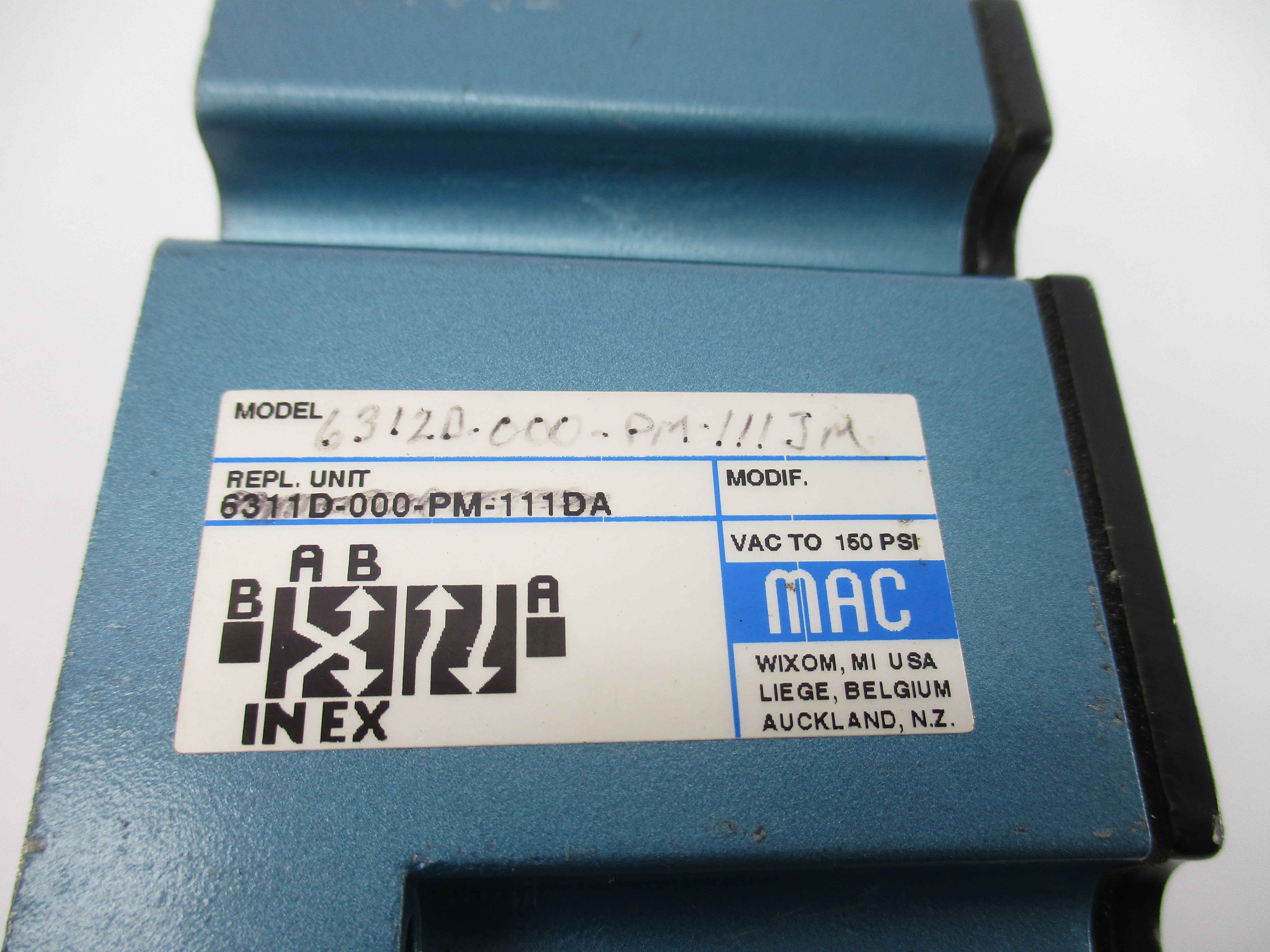 MAC 6312D-000-PM-111JM 110/120V 25-150PSI UNMP