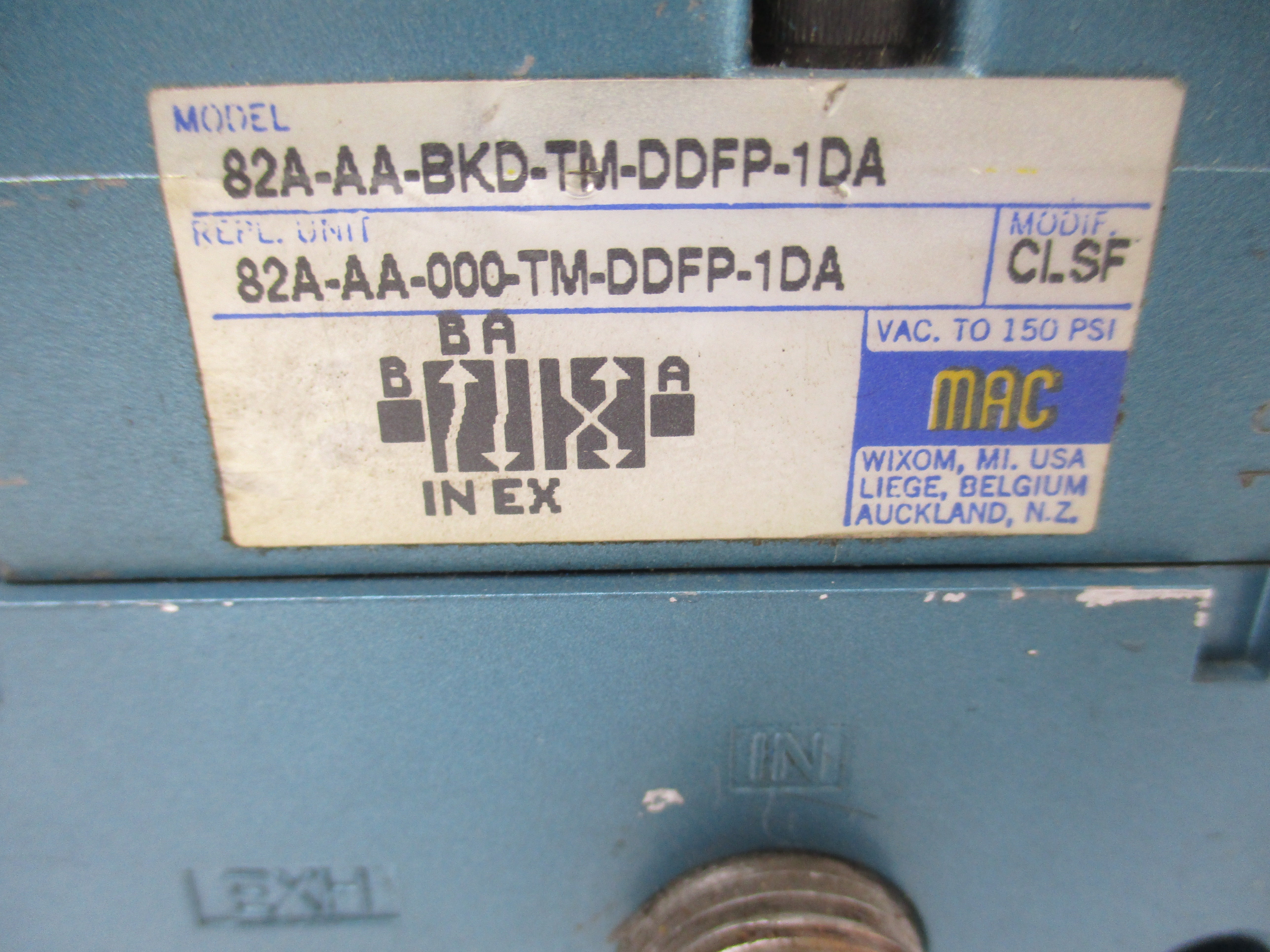 MAC 82A-AA-BKD-TM-DDFP-1DA 24VDC 150PSI UNMP