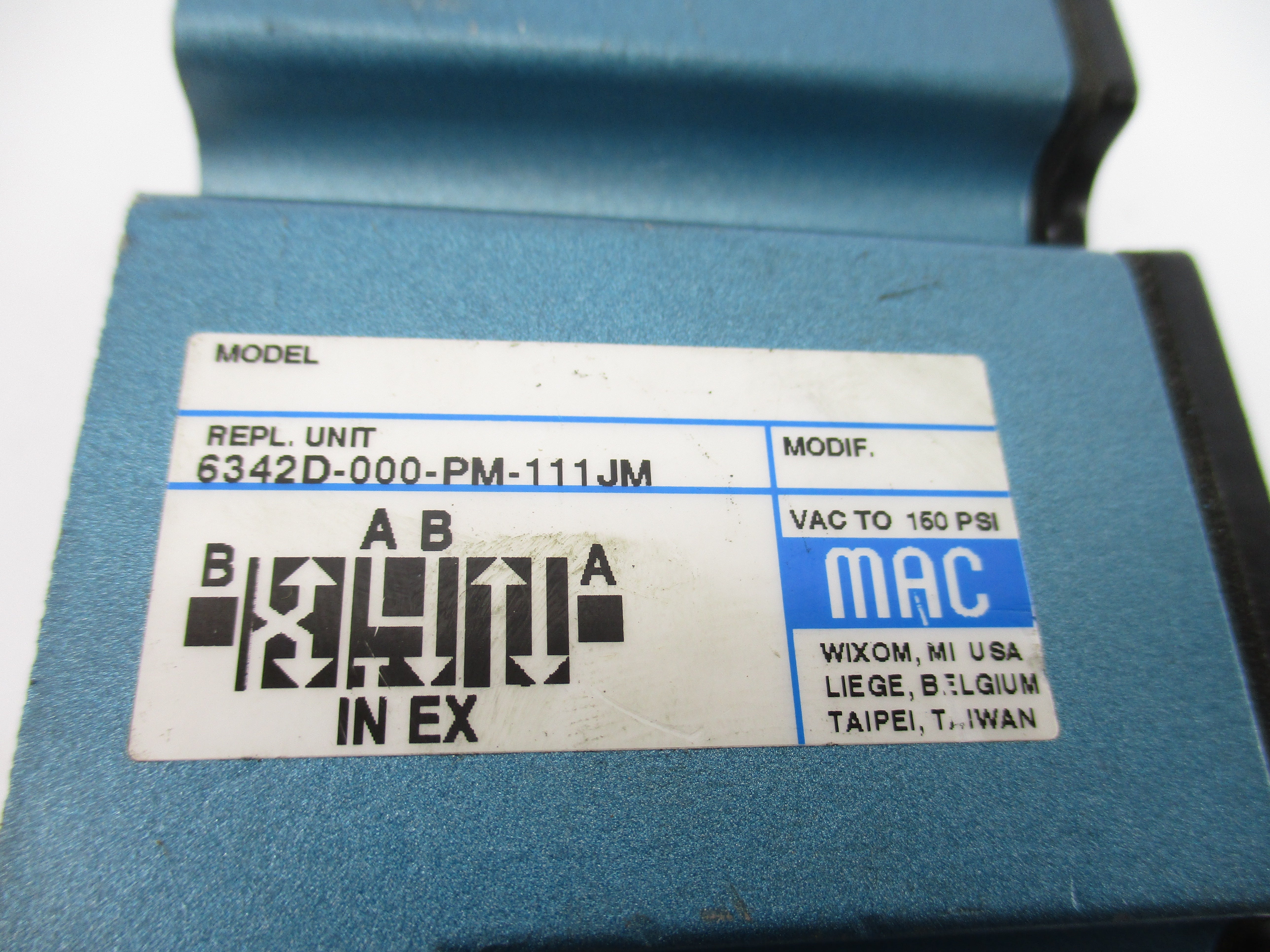 MAC 6342D-000-PM-111JM 110/120V 25-150PSI NSNP