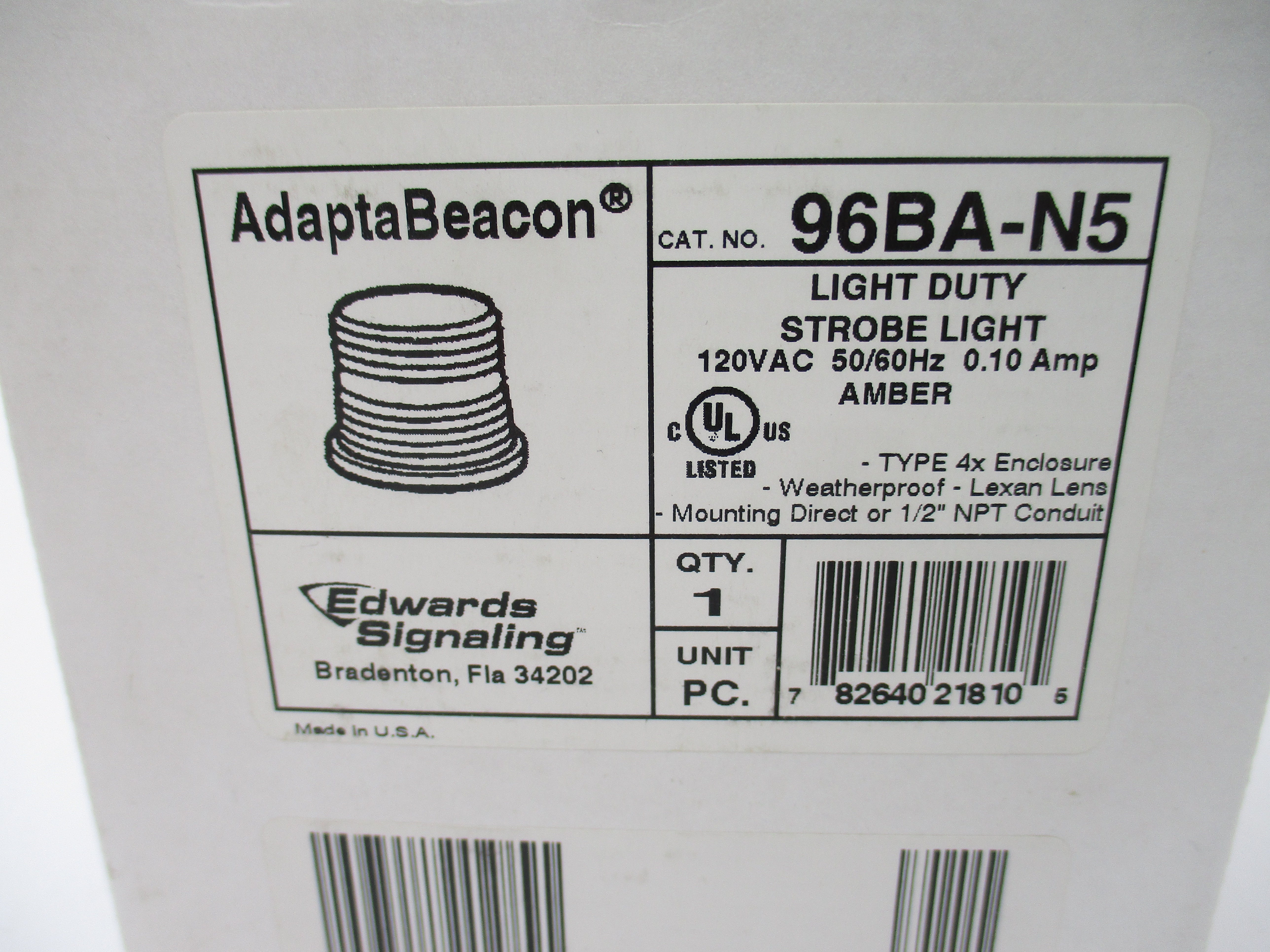 EDWARDS SIGNALING 96BA-N5 120VAC 0.10A NSMP