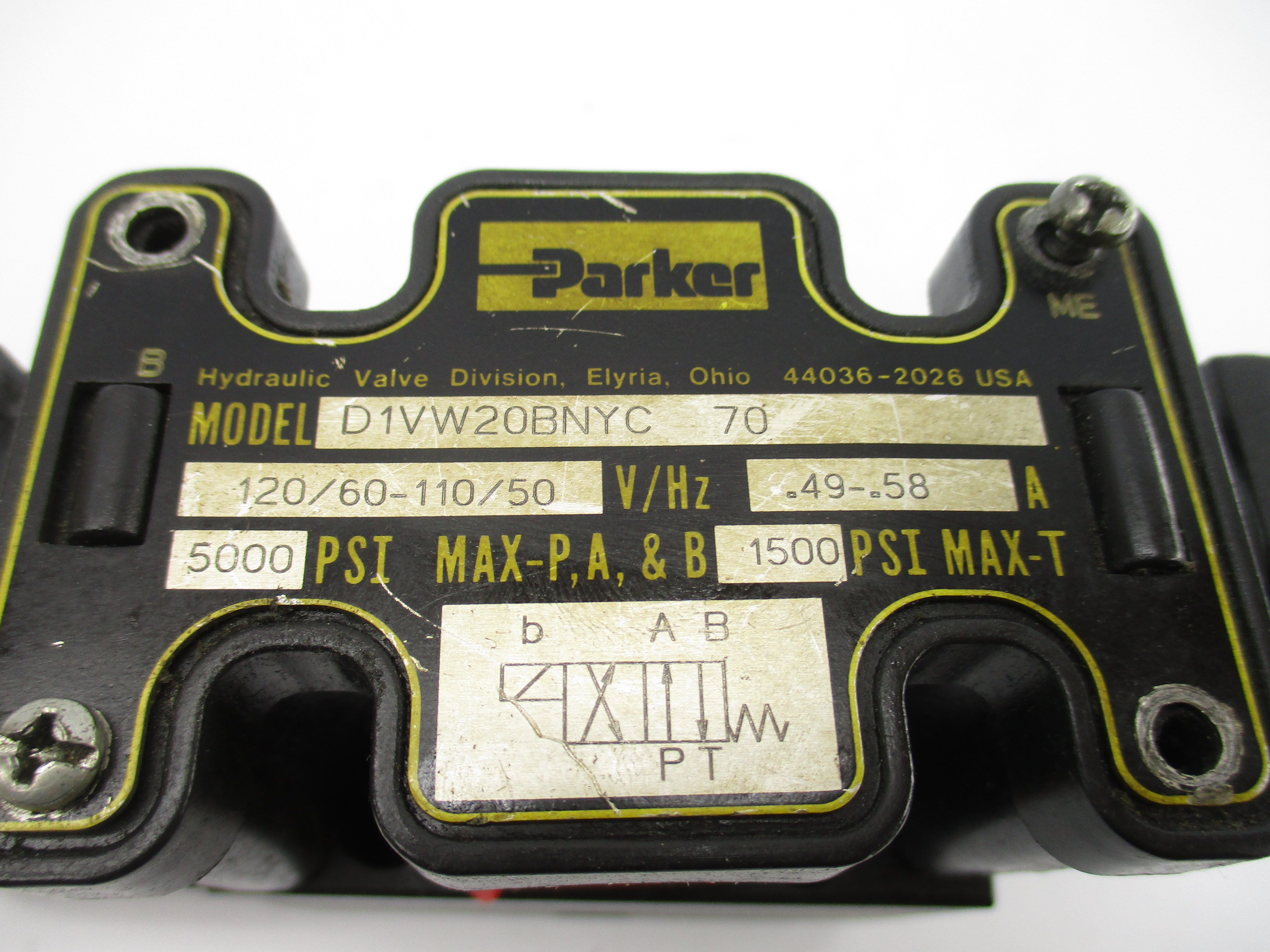 PARKER D1VW20BNYC70 110-120V .49-.58A 5000PSI NSNP