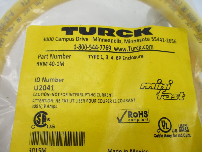 TURCK RKM40-1M U2041 300V 9A NSMP