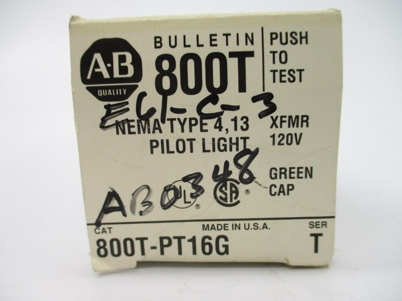 ALLEN BRADLEY 800T-PT16G SER. T 120V (BK/WH) NSMP