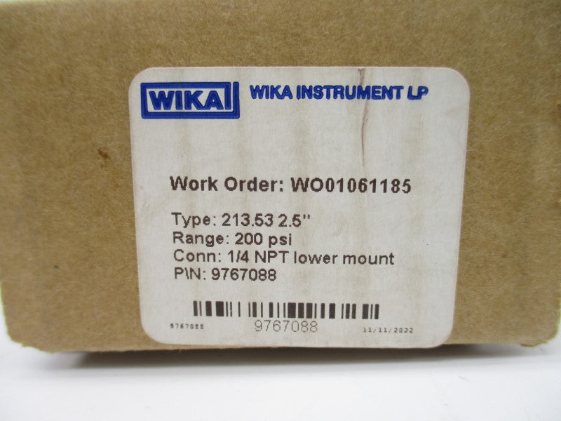 WIKA 9767088 200PSI 1/4" NSMP