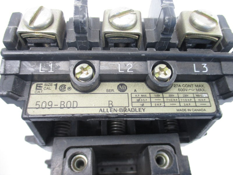 ALLEN BRADLEY 509-BOD SER. B 600V 27A (AS PICTURED3) UNMP