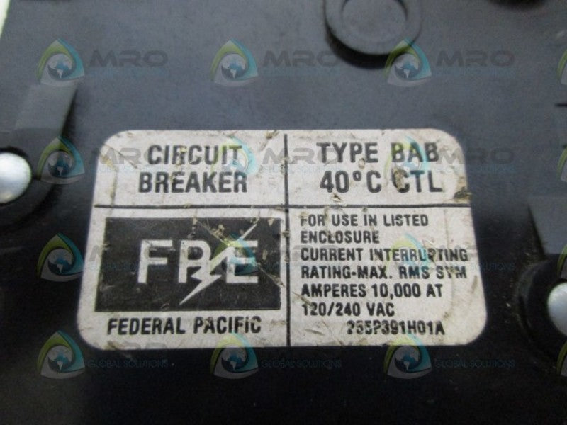 FPE BAB1020 20AMP 1POLE CIRCUIT BREAKER UNMP