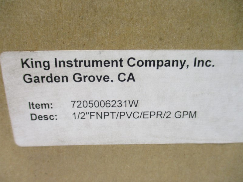 KING INSTRUMENT 7205006231W 1-1.0PSI 1/2" NSMP