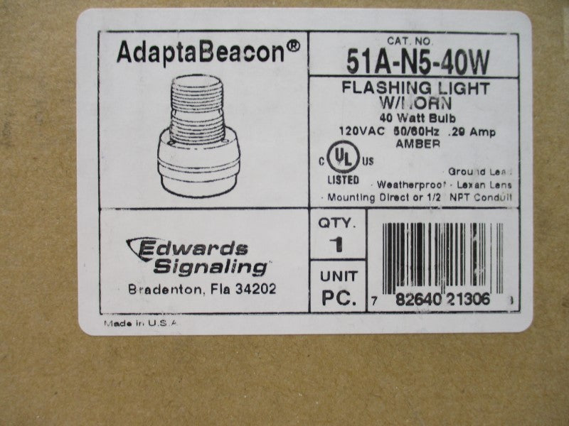 EDWARDS SIGNALING 51A-N5-40W 120VAC 0.29A NSMP