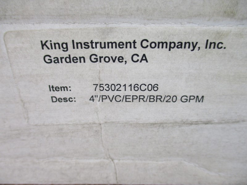 KING INSTRUMENT 75302116C06 2-20GPM 4" NSMP