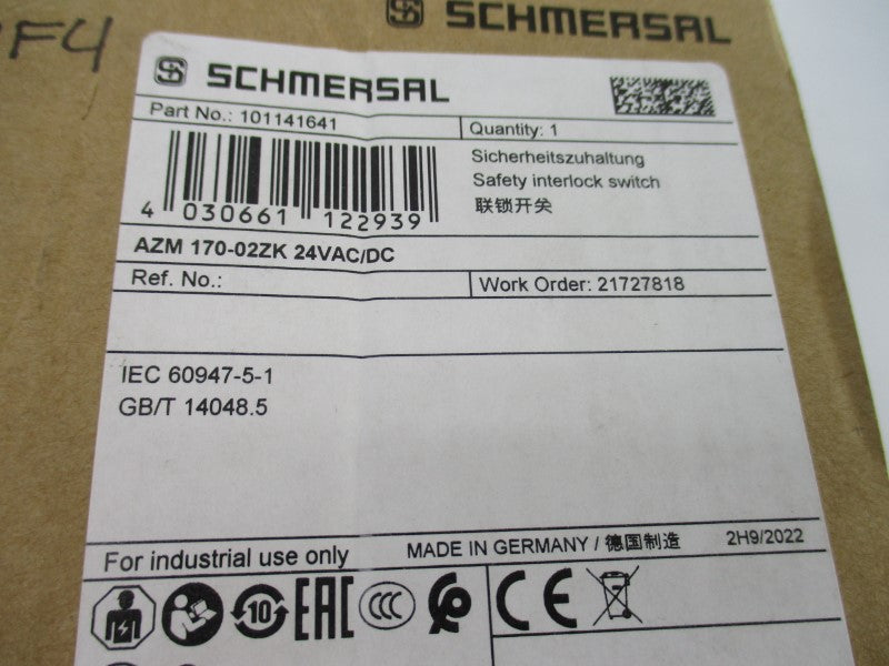 SCHMERSAL AZM170-02ZK 101141641 24VAC/DC NSMP