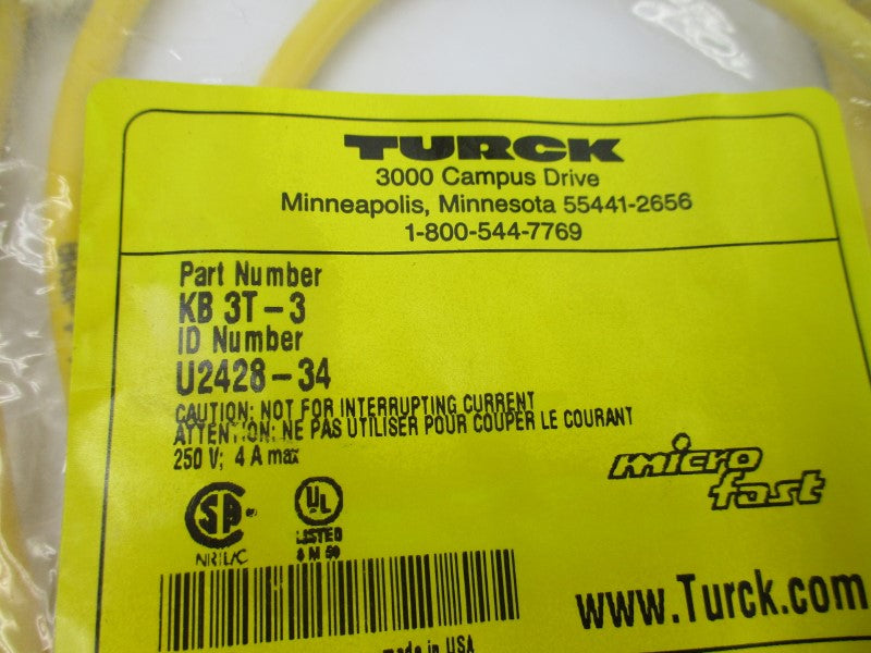 TURCK KB3T-3 U2428-34 250V 4A NSMP