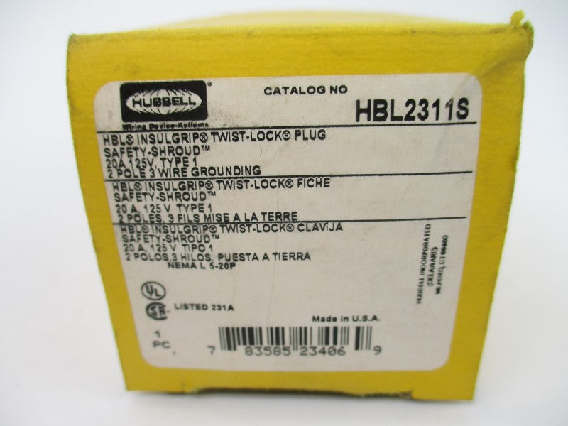 HUBBELL HBL2311S 125V 20A NSMP