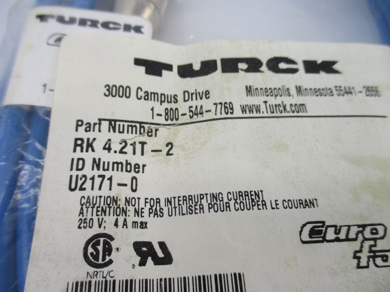 TURCK RK4.21T-2 U2171-0 250V 4A NSMP