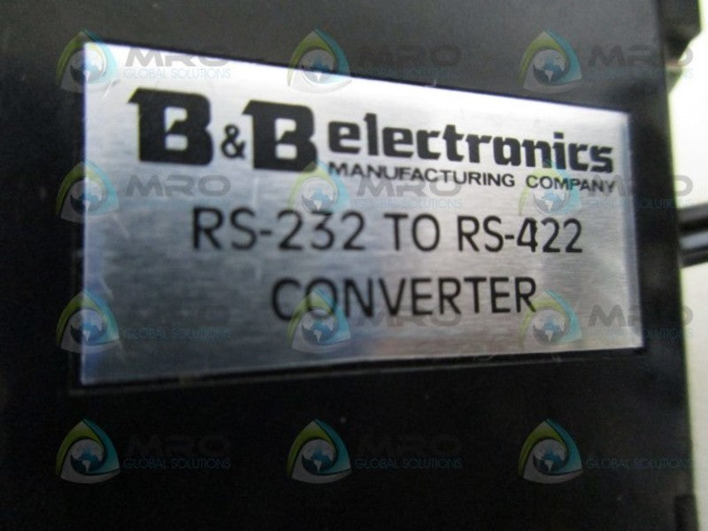 B & B ELECTRONICS RS232 TO RS422 FORMAT CONVERTER UNMP