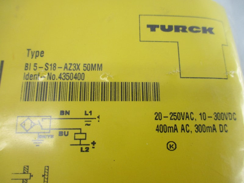 TURCK BI5-S18-AZ3X50MM 4350400 20-250VAC NSMP