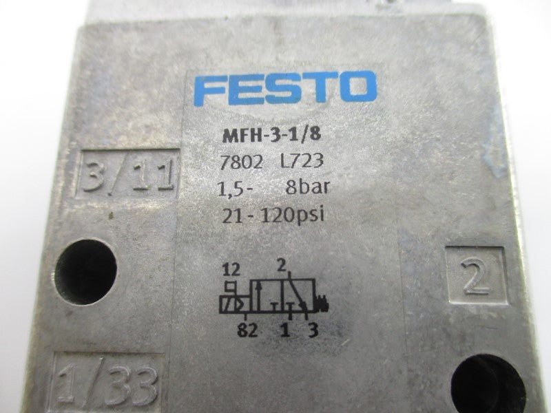 FESTO MFH-3-1/8 7802 21-120PSI NSNP