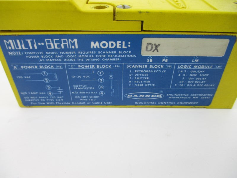 BANNER ENGINEERING DX 120VAC UNMP