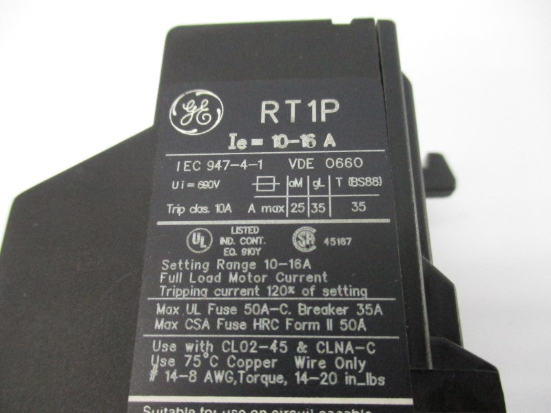 GENERAL ELECTRIC RT1P 600VAC 10-16A UNMP