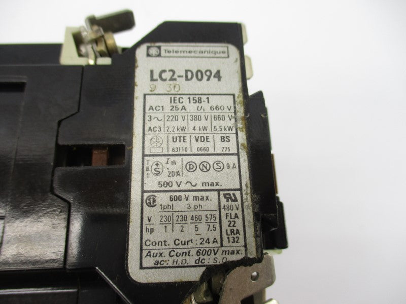 TELEMECANIQUE LC2-D094 20/24V 25A (AS PICTURED) NSNP