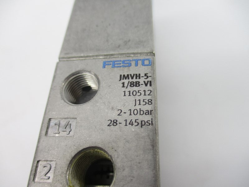 FESTO JMVH-5-1/8B-VI 110512 20.4-26.4VDC 28-145PSI NSNP