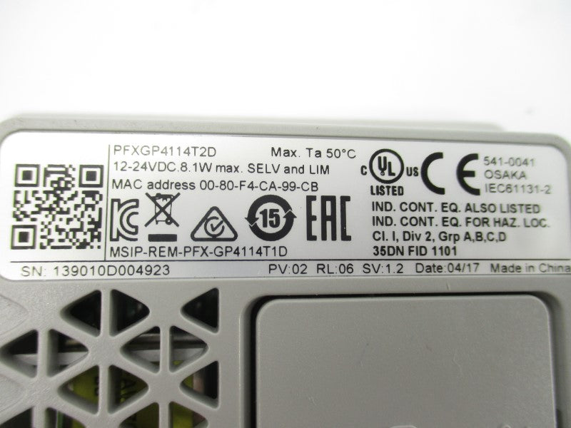 PRO-FACE PFXGP4114T2D 12-24VDC UNMP