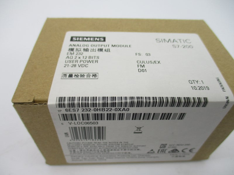 SIEMENS 6ES7232-0HB22-0XA0 21-28VDC NSFS
