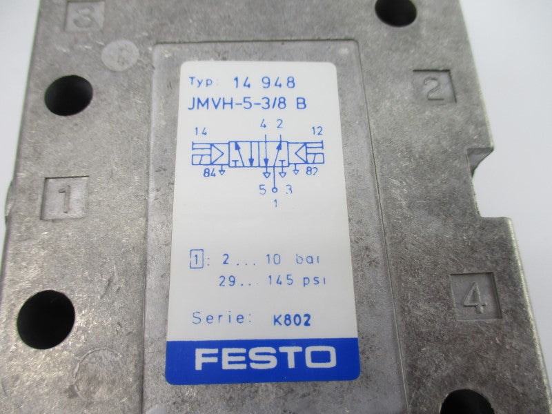 FESTO JMVH-5-3/8B 14948 20.4-26.4VDC 29-145PSI NSNP