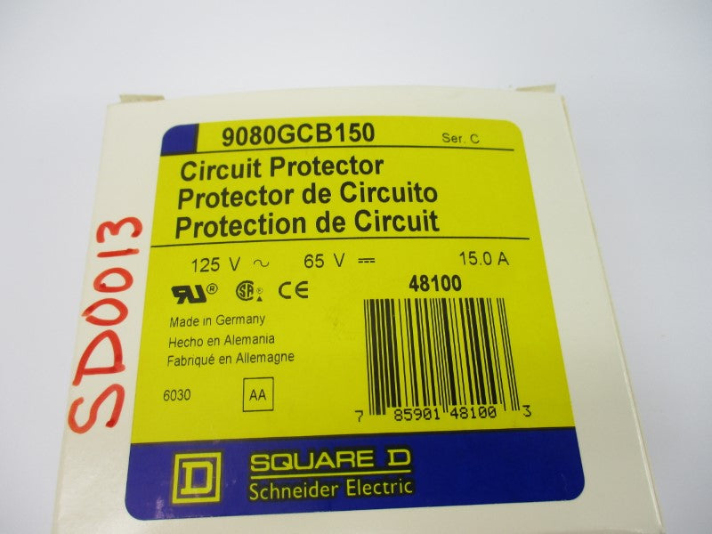 SQUARE D 9080GCB150 SER. C 125VAC 15A NSMP