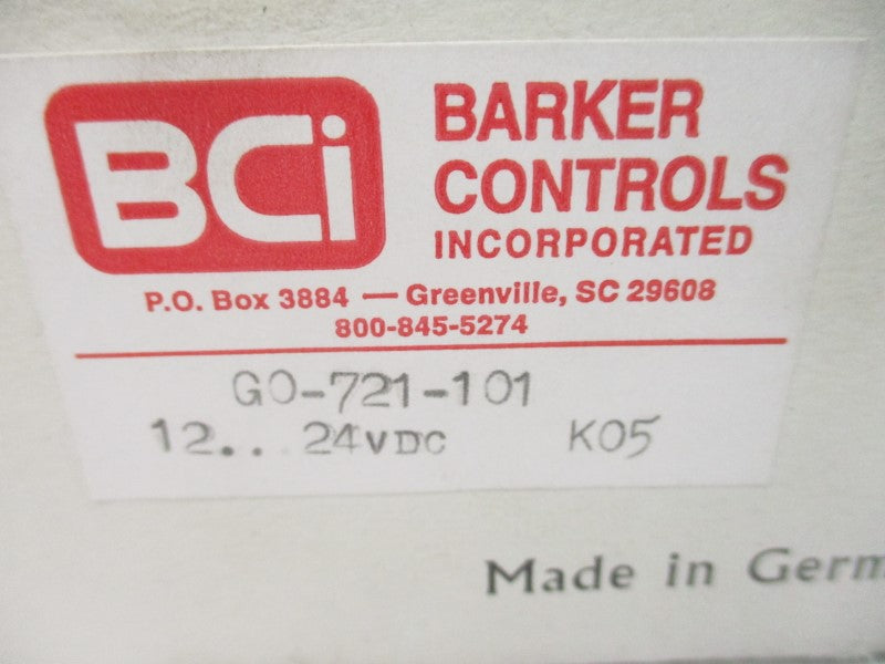 BARKER CONTROLS G0-721-101 12-24VDC NSMP