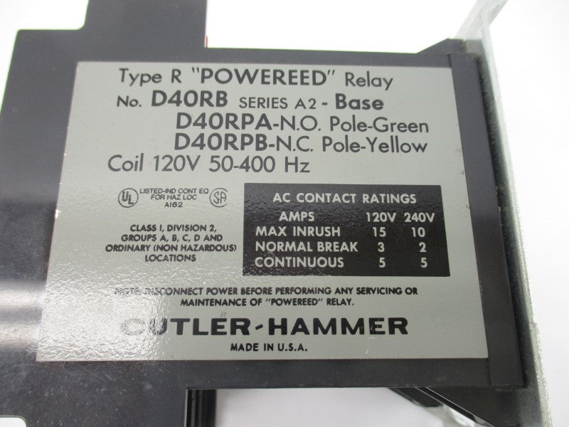 CUTLER-HAMMER D40RB SER. A2 120V 15A NSNP