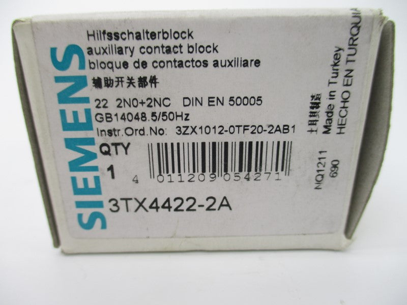 SIEMENS 3TX4422-2A 240V 10A NSMP