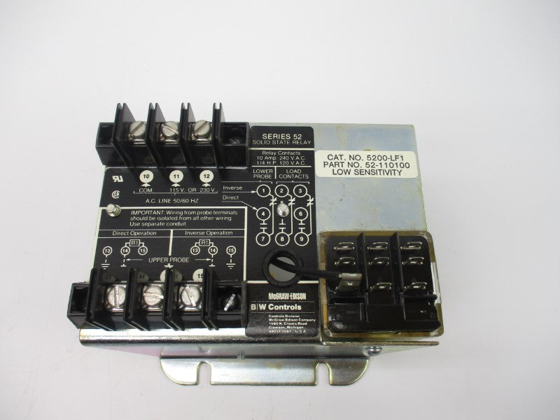 BW CONTROLS 52-110100 5200-LF1 SER. 52 240VAC 10A NSMP
