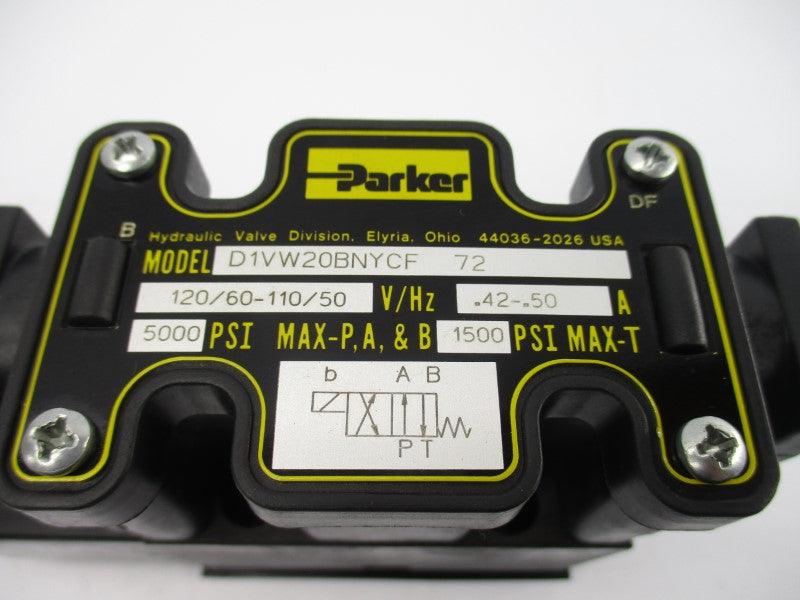 PARKER D1VW20BNYCF72 110-120V .42-.50A 5000PSI NSNP