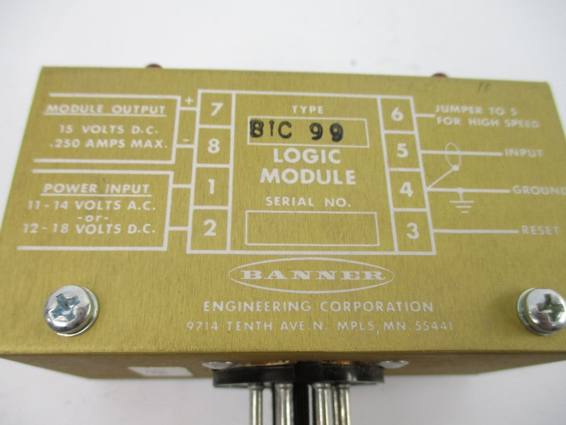 BANNER ENGINEERING BIC99 15VDC .250A NSNP
