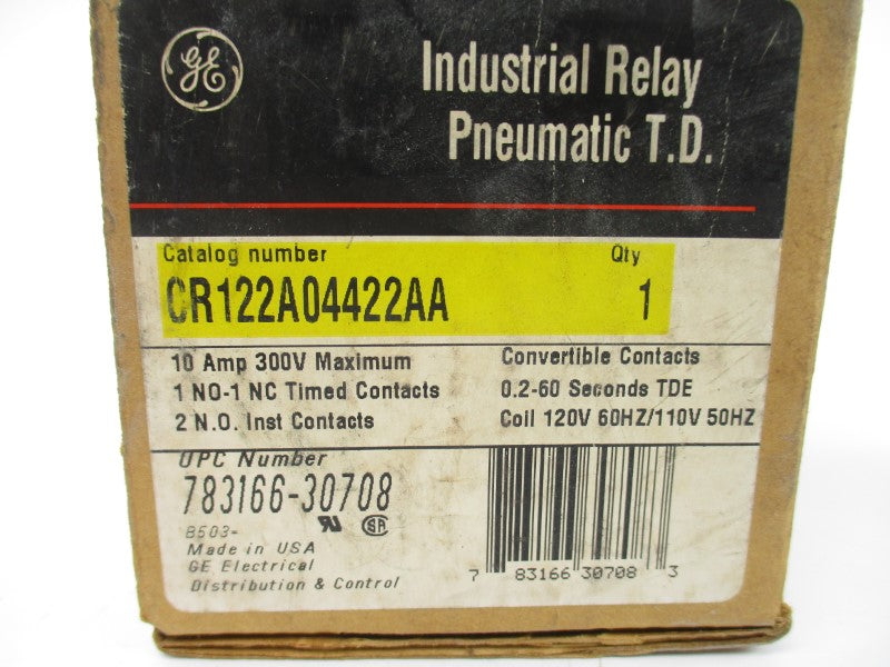 GENERAL ELECTRIC CR122A04422AA SER. A 110/120V 10A 0.2-60S NSMP