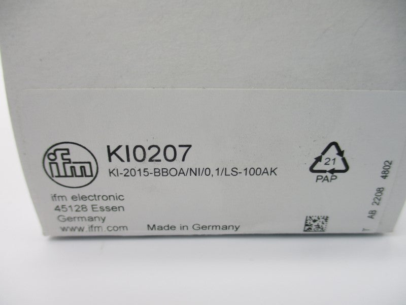 IFM EFECTOR KI0207 KI-2015-BBOA/NI/0,1/LS-100AK 20-250VAC/DC NSMP