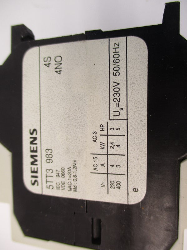SIEMENS 5TT3983 230V 20A (AS PICTURED) NSNP