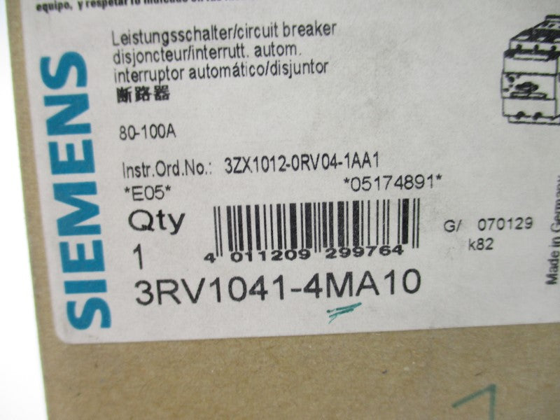 SIEMENS 3RV1041-4MA10 690V 80-100A NSMP