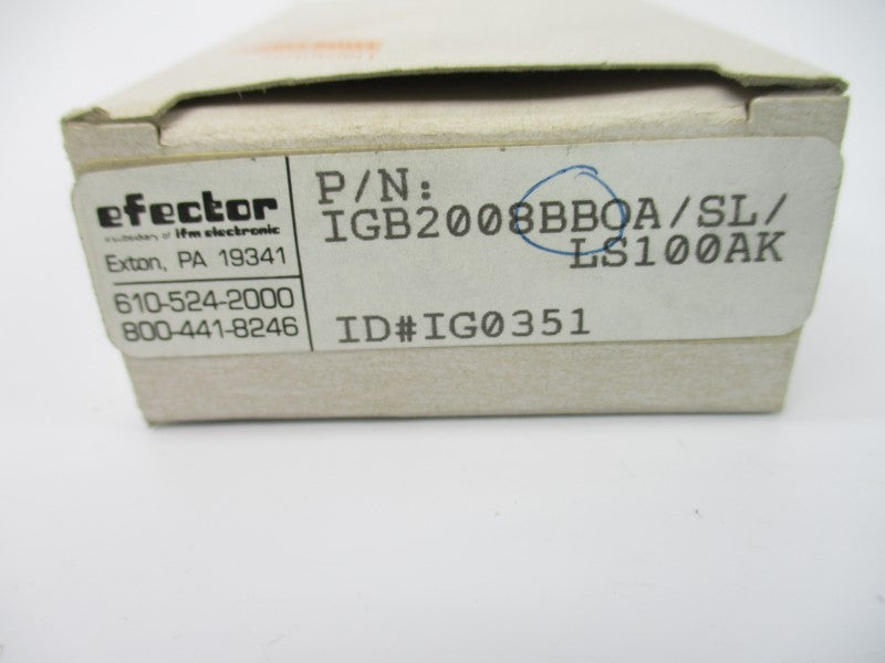 IFM EFECTOR IG0351 IGB2008BBOA/SL/LS100AK 20-250VAC/DC NSMP