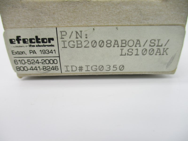 IFM EFECTOR IG0350 IGB2008ABOA/SL/LS100AK 80-140VAC/DC NSMP
