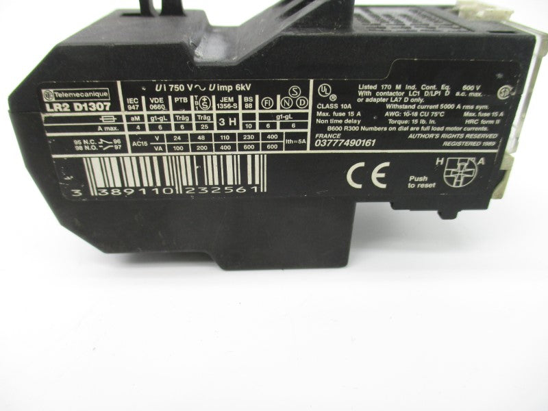 TELEMECANIQUE LR2D1307 600VAC 1.6-2.5A (GREY) NSNP