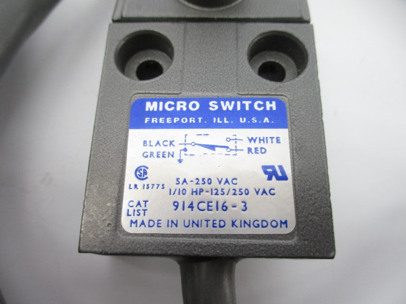 MICRO SWITCH 914CE16-3 250VAC 5A NSNP