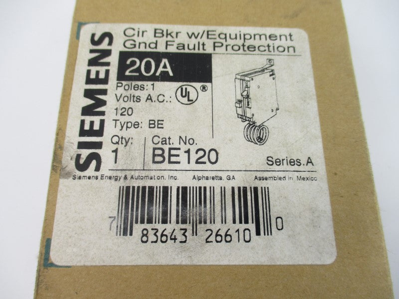 SIEMENS BE120 SER. A 120VAC 20A NSMP