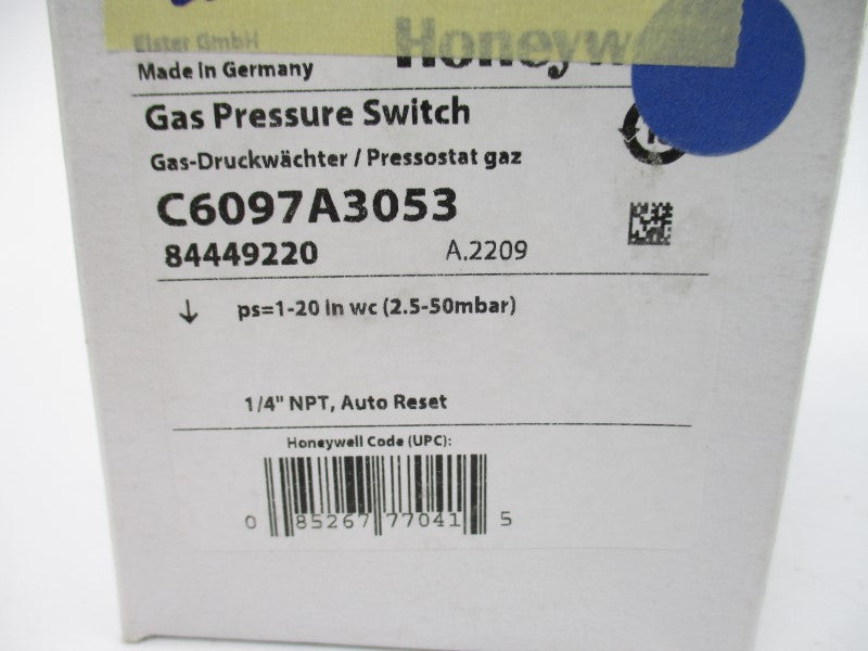 HONEYWELL C6097A3053 240VAC 0.5A 1-20INWC NSMP