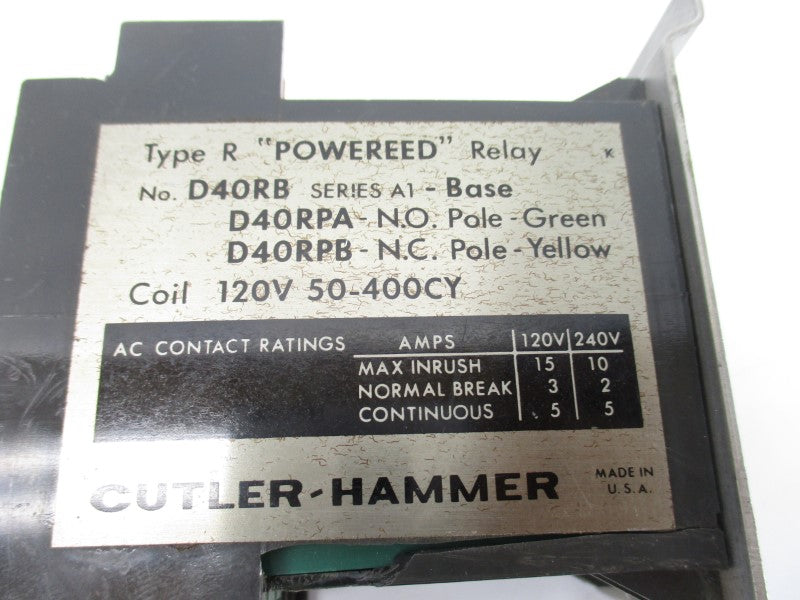 CUTLER HAMMER D40RB SER. A1 120V 5A UNMP