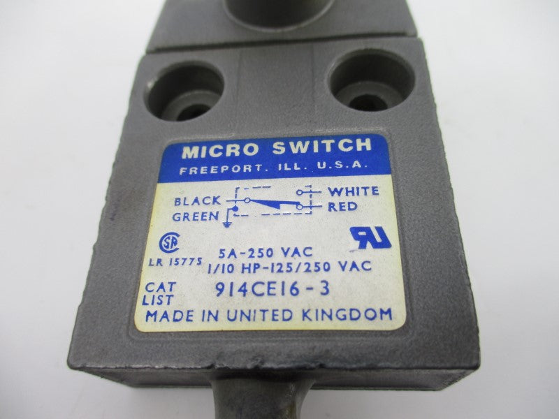 MICRO SWITCH 914CE16-3 250VAC 5A UNMP